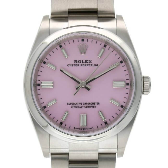 126000 / オイスターパーペチュアル36 SS ランダム番 ピンク文字盤腕時計